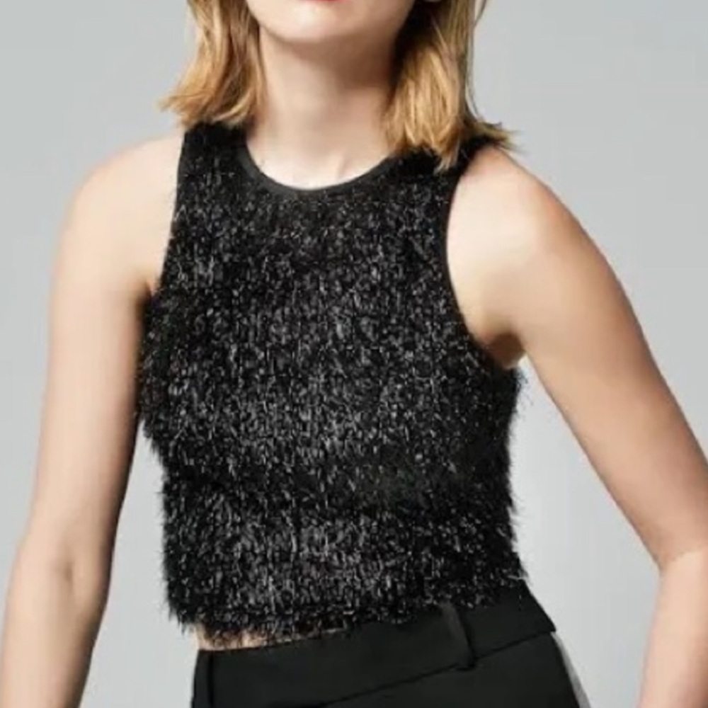 NWOT $375 Smyrthe Tinsel Tank Black metallic Top women’s size S/ P